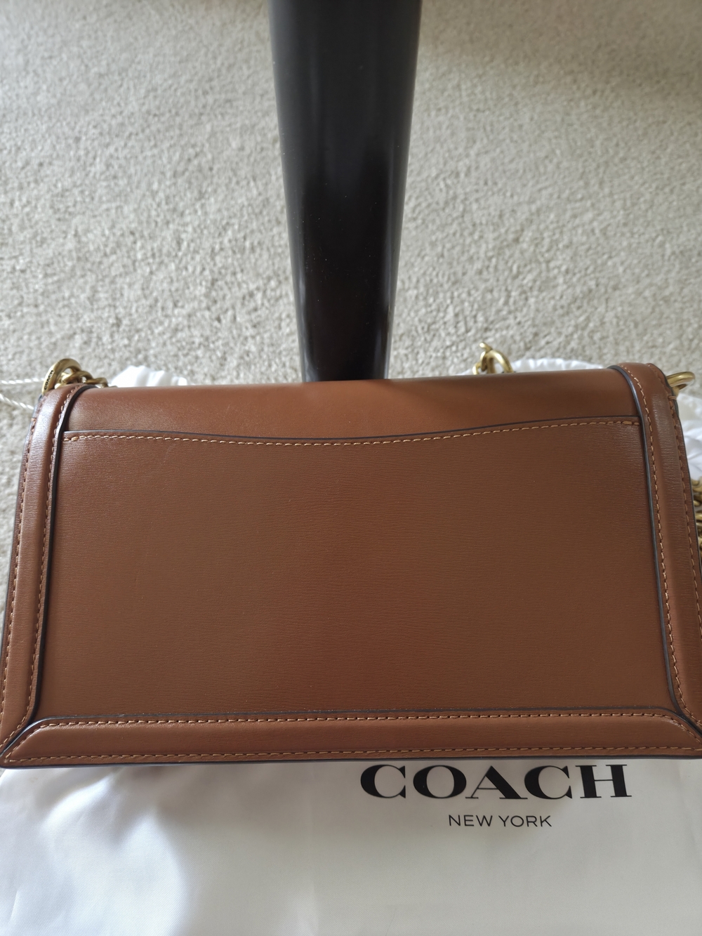 COACH Hutton Box Leather Shoulder Bag - Picture 8 of 10